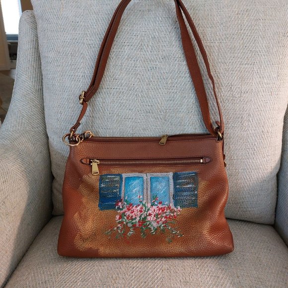 Leather Painted Fossil Purse - Picture 2 of 13